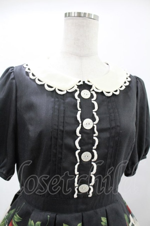 画像4: Leur Getter / Antique Lace Strawberry袖付きワンピース M ブラック H-25-05-22-1020-LU-OP-KB-ZH (4)