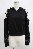 画像1: NieR Clothing / レースアッププルパーカー  黒 H-25-05-22-056-PU-TO-KB-ZH (1)