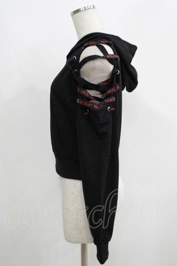 画像2: NieR Clothing / レースアッププルパーカー  黒 H-25-05-22-056-PU-TO-KB-ZH (2)