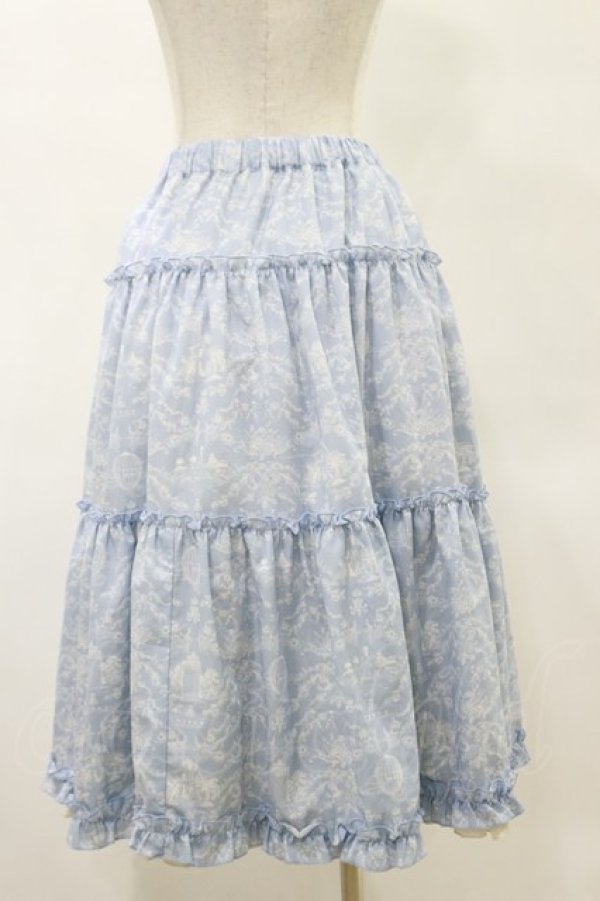 画像2: m petit by misako / NINA'Sコラボスカート L サックス/アイボリー　リバーシブル H-25-05-23-050-LO-SK-NS-ZH (2)