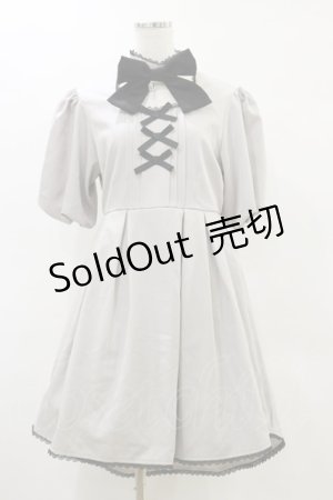 画像: DearMyLove / バルーン袖リボンリボンワンピース L グレー H-25-05-23-070-EL-OP-NS-ZH