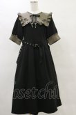 画像1: DearMyLove / ガーターデザインバラ刺繍ワンピース LL ブラック/カーキ H-25-05-23-071-EL-OP-NS-ZH (1)
