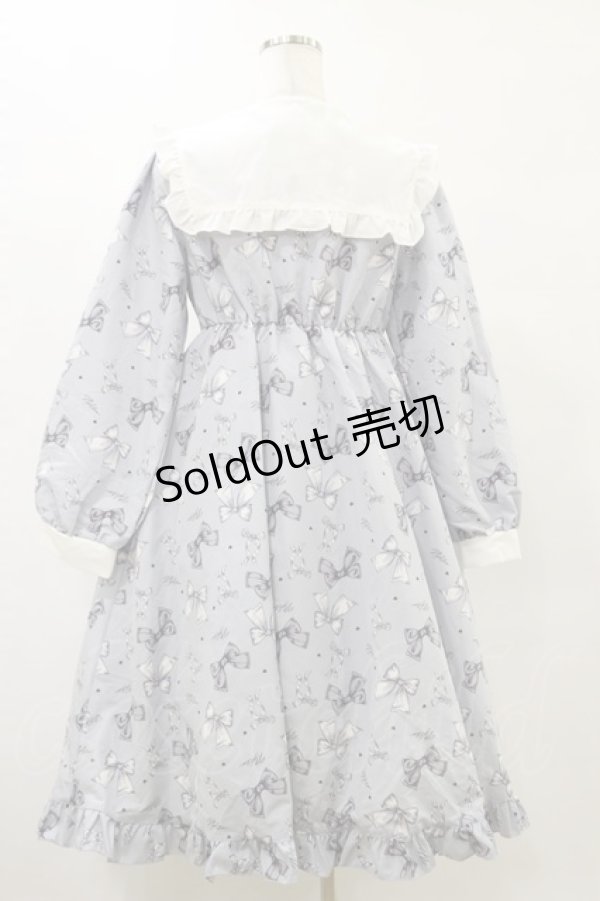 画像2: Lovely Tency / 眞白ありすコラボ/リボンプリントワンピース M 淡水色 H-25-05-23-077-LO-OP-NS-ZH (2)