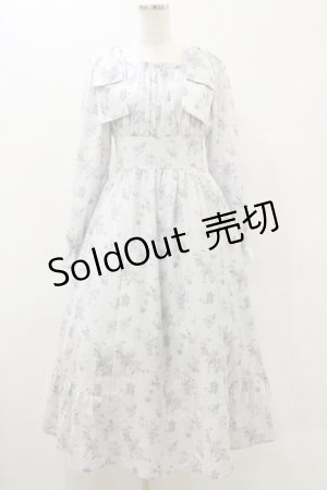 画像: evelyn / 肩リボン花柄ワンピース Free ブルー H-25-05-23-081-LO-OP-NS-ZH