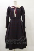 画像1: Maison de FLEUR Petite Robe canone / クロエが微笑むワンピース M Bordeaux H-25-05-23-083-EL-OP-NS-ZH (1)