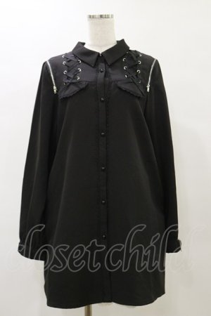 画像: DearMyLove / レースアップ オフショルジップワンピース LL ブラック H-25-05-23-086-EL-BL-NS-ZH