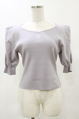 画像: Amavel / Feminine Vintage モノグラムニットトップス Free グレー H-25-05-23-024-CA-TO-NS-ZH