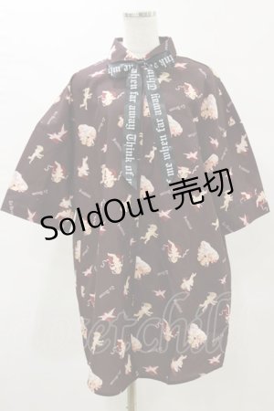 画像: Jamie エーエヌケー / エンジェルプリントBIGシャツ M ブラウン H-25-05-23-025-LO-BL-NS-ZH