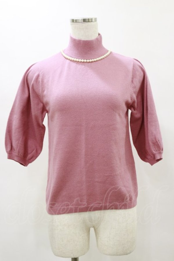 画像1: Maison de FLEUR Petite Robe canone / 癒しを知る日のパールニット Free ピンク H-25-05-23-029-EL-TO-NS-ZH (1)
