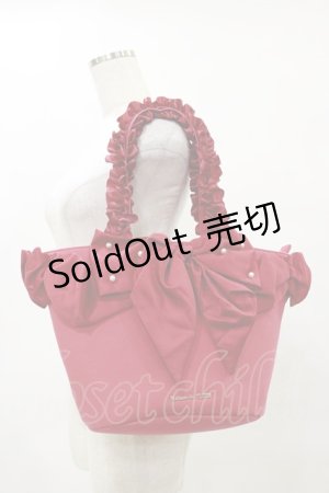 画像: Maison de FLEUR / SnowWhite/フリルハンドルトートバッグ  レッド H-25-05-23-003-LO-BG-NS-ZH