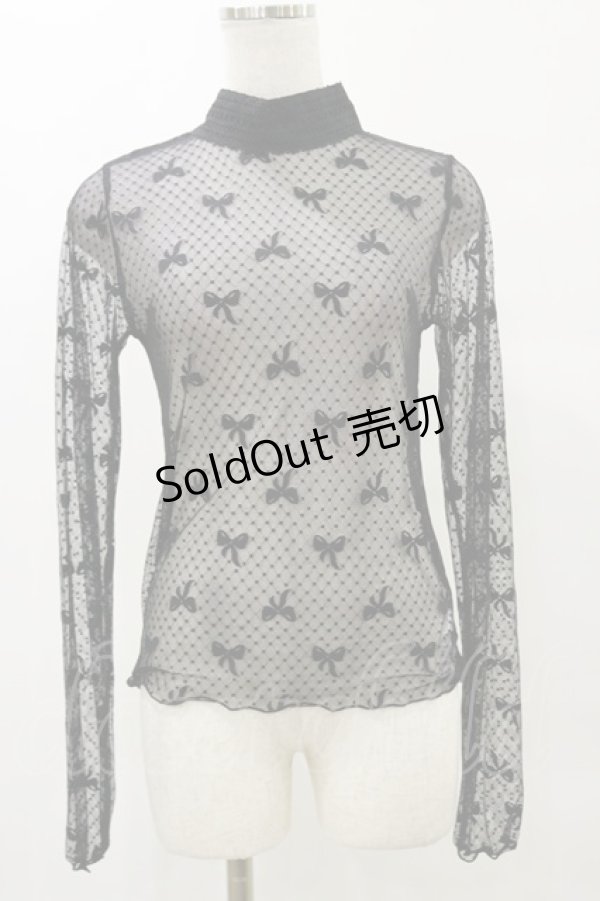 画像1: axes femme POETIQUE / 2WAYリボンチュールプルオーバー M ブラック H-25-05-23-032-AX-TO-NS-ZH (1)
