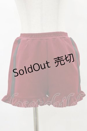 画像: DearMyLove / ジャージフリルショートパンツ S レッド H-25-05-23-040-EL-PA-NS-ZH