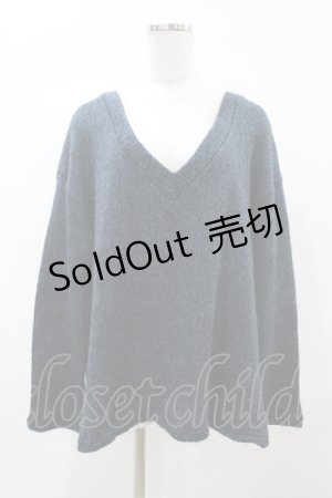 画像: 【SALE】GADGET GROW / Vネックニット  ブルー H-25-05-25-1041-GO-TO-KB-ZT313