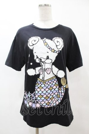 画像: yaponskii / マーメイドよだれベアTシャツ  黒 H-25-05-25-1047-PU-TO-KB-ZH