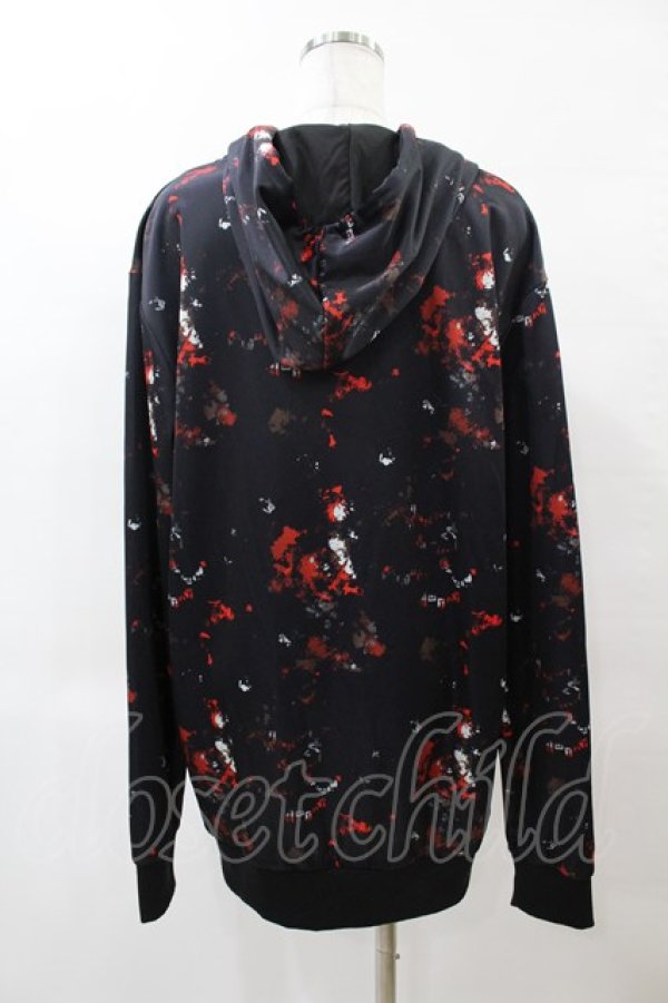 画像2: NieR Clothing / 総柄ZIPパーカー  黒×赤 H-25-05-25-1057-PU-TO-KB-ZH (2)