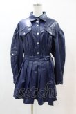 画像1: CuLLt / LEATHER JACKET ONEPIECE  ネイビー H-25-05-25-1011-PU-OP-KB-ZT-CL001 (1)