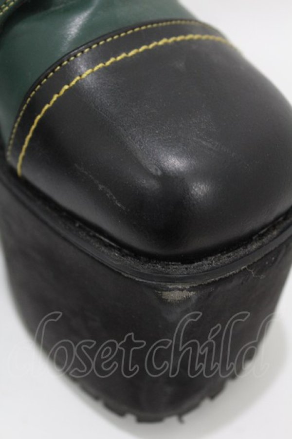 画像4: YOSUKE / 厚底ブーツ LL(約25.0cm) グリーン H-25-05-25-1001-PU-SH-KB-ZH (4)