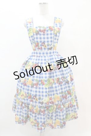 画像: Melody BasKet / Fruits BasKetサロペットスカート M ブルー H-25-05-25-1014-LO-SK-KB-ZH