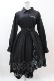 画像1: NieR Clothing / プリント切替シャツワンピース  黒×シエルプリント H-25-05-25-1015-PU-OP-KB-ZH (1)
