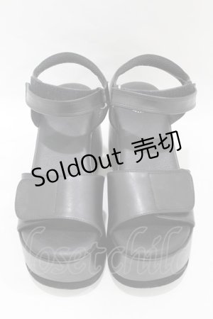 画像: YOSUKE / 厚底サンダル LL(約25.0cm) ブラック H-25-05-25-1002-PU-SH-KB-ZH