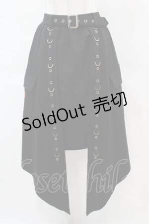 画像: NieR Clothing / Dカン&ハトメ付きASYMMETRY SKIRT  ブラック H-25-05-25-1018-PU-SK-KB-ZH