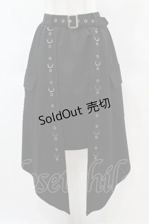 画像1: NieR Clothing / Dカン&ハトメ付きASYMMETRY SKIRT  ブラック H-25-05-25-1018-PU-SK-KB-ZH (1)