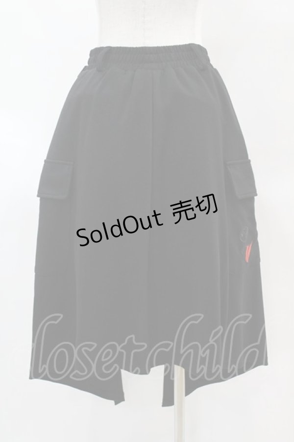 画像2: NieR Clothing / Dカン&ハトメ付きASYMMETRY SKIRT  ブラック H-25-05-25-1018-PU-SK-KB-ZH (2)