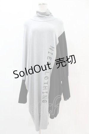 画像: NieR Clothing / バイカラーリブロングニット  黒×グレー H-25-05-25-1022-PU-TO-KB-ZH