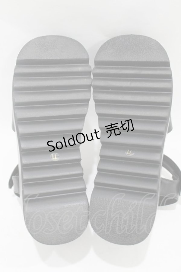 画像3: YOSUKE / 厚底サンダル LL(約25.0cm) ブラック H-25-05-25-1002-PU-SH-KB-ZH (3)