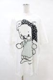 画像1: yaponskii / ギンガムTよだれベアTシャツ  白 H-25-05-25-1026-PU-TO-KB-ZH (1)