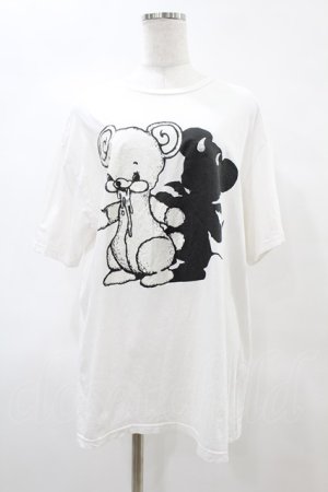 画像: yaponskii / デビルよだれベアTシャツ  白 H-25-05-25-1028-PU-TO-KB-ZH