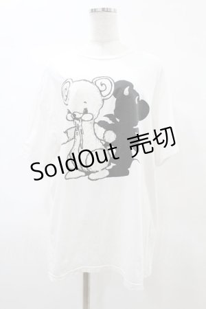 画像: yaponskii / デビルよだれベアTシャツ  白 H-25-05-25-1028-PU-TO-KB-ZH