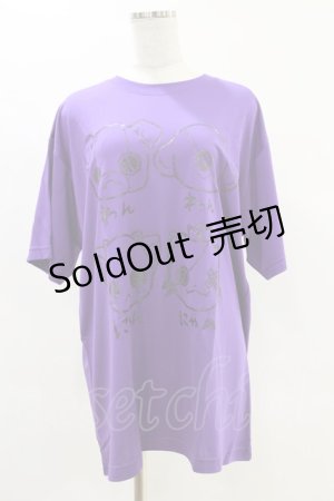 画像: NieR Clothing / プリントTシャツ XL 紫 H-25-05-26-051-PU-TO-KB-ZH