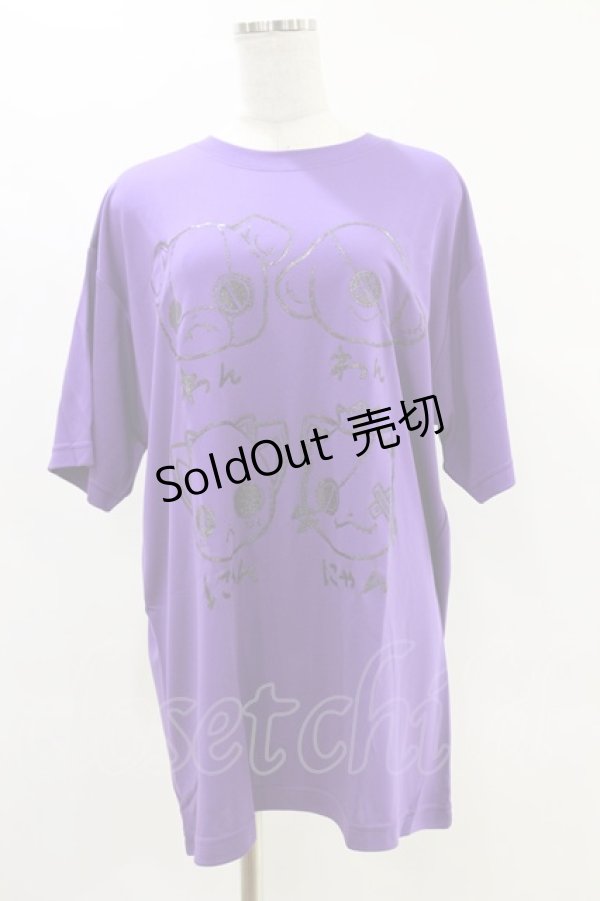 画像1: NieR Clothing / プリントTシャツ XL 紫 H-25-05-26-051-PU-TO-KB-ZH (1)