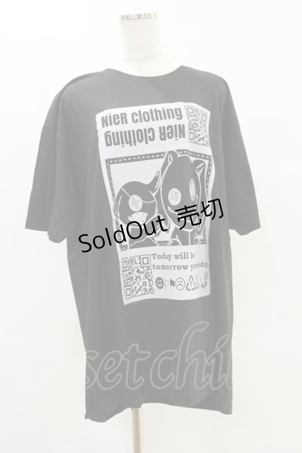 画像1: NieR Clothing / プリントCOTTON CUTSEW 3XL 黒 H-25-05-26-052-PU-TO-KB-ZH (1)