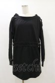 画像1: NieR Clothing / ギャザープルパーカー  黒 H-25-05-26-060-PU-TO-KB-ZH (1)