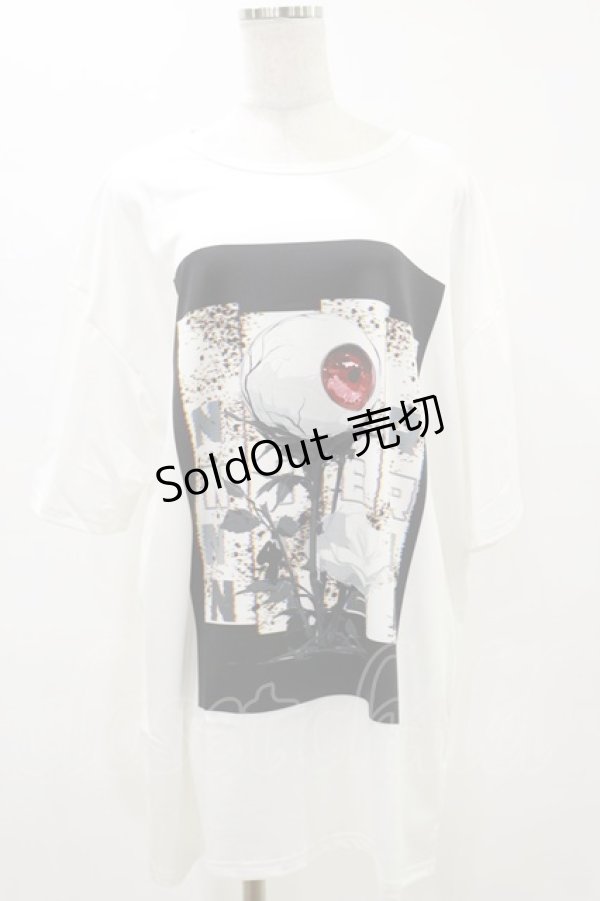 画像1: NieR Clothing / プリントTシャツ  白 H-25-05-26-061-PU-TO-KB-ZH (1)