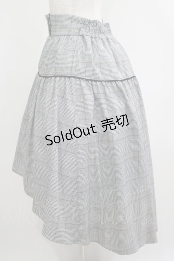画像2: axes femme POETIQUE / グレンチェックフィッシュテールスカート M ブラック H-25-05-27-022-AX-SK-NS-ZH (2)