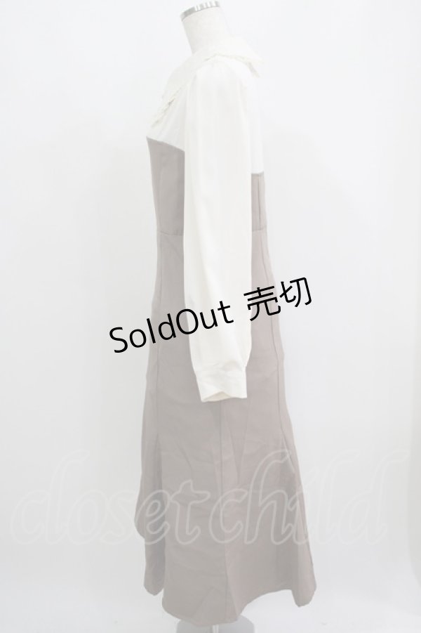 画像2: DearMyLoveRose / マーメイドクラシカルワンピース 3L モカ H-25-05-27-028-EL-OP-NS-ZH (2)