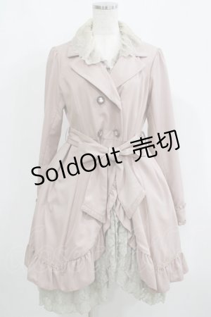 画像: axes femme / レース付きフリルコート M ピンク H-25-05-27-031-AX-CO-NS-ZH