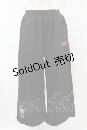 画像: NieR Clothing / 刺繍ワイドパンツ  黒 H-25-05-27-1035-PU-PA-KB-ZT197