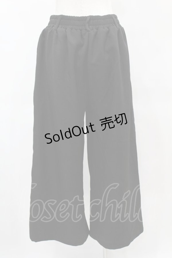 画像2: NieR Clothing / 刺繍ワイドパンツ  黒 H-25-05-27-1035-PU-PA-KB-ZT197 (2)