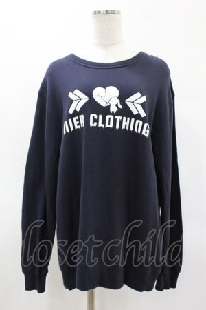 画像: NieR Clothing / プリントLONG CUTSEW  ネイビー H-25-05-27-1049-PU-TO-KB-ZH