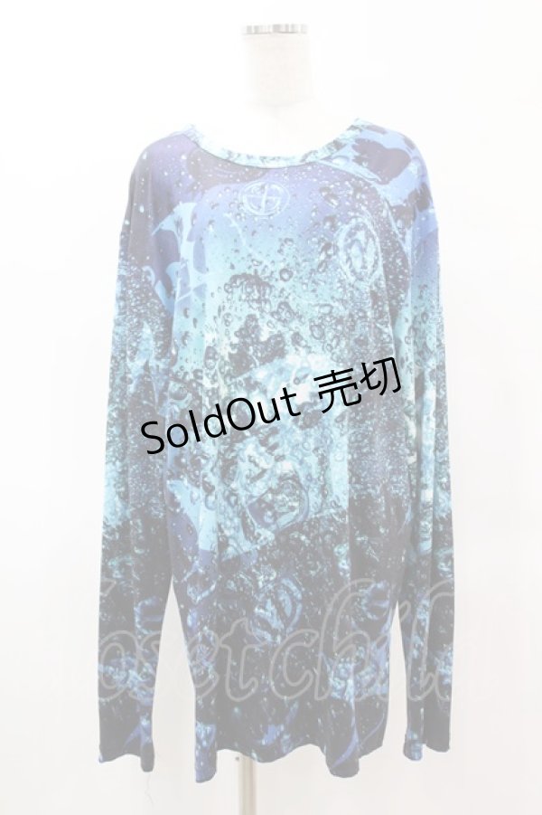 画像1: NieR Clothing / プリントLONG CUTSEW  ブルー H-25-05-27-1050-PU-TO-KB-ZH (1)