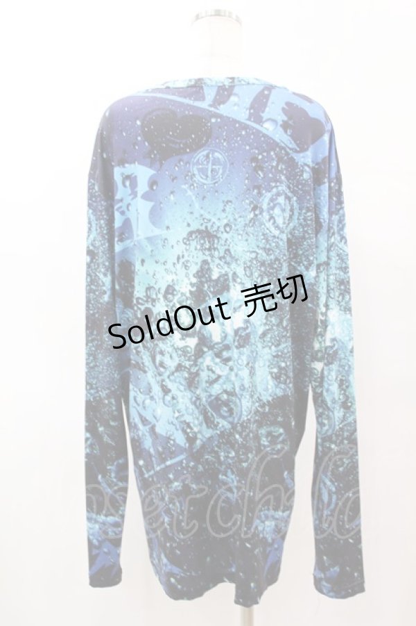 画像2: NieR Clothing / プリントLONG CUTSEW  ブルー H-25-05-27-1050-PU-TO-KB-ZH (2)