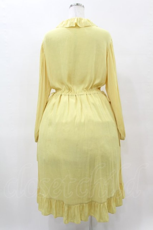画像2: Jane Marple / クレープジョーゼットThistle embroideryドレス  イエロー H-25-05-27-1007-JM-OP-KB-ZH (2)
