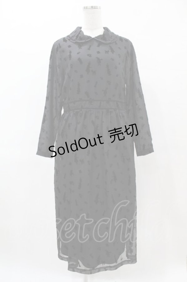 画像1: Jane Marple / Queen Aliceリボントリムドレス  ブラック H-25-05-27-1010-JM-OP-KB-ZH (1)