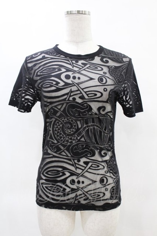 画像1: Jean Paul GAULTIER / オパール加工シアートップス 40 ブラック H-25-05-27-1002-GO-TO-KB-ZH (1)
