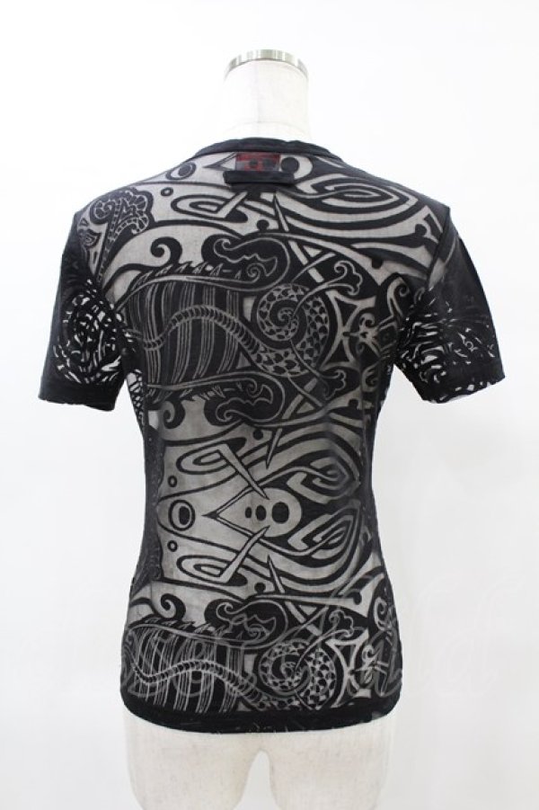 画像2: Jean Paul GAULTIER / オパール加工シアートップス 40 ブラック H-25-05-27-1002-GO-TO-KB-ZH (2)