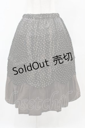 画像: Jane Marple Dans Le Salon / ドットとドビーストライプのスカラップスカート  茶 H-25-05-27-1023-JM-SK-KB-ZH